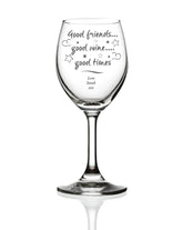 Good Friends Good Wine Personalised Engraved Wine Glass - ukgiftstoreonline